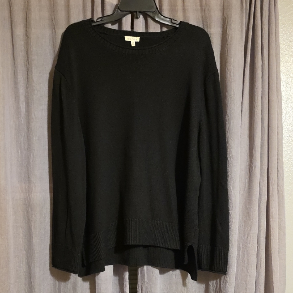 Ella Moss Black Crewneck Sweater - Women's Scoop Crew